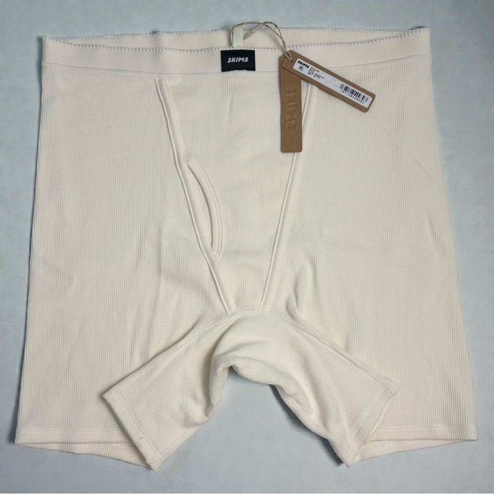 RARE SKIMS Cotton Rib Boxer Brief • Marble • Medium • NWT 🤍
